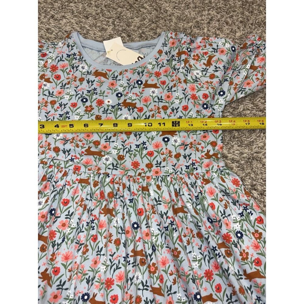 NWT Tea Collection Flowy Tiered Midi Dress Girls Sz 12 Blue Bunny Frolic & Jasmi